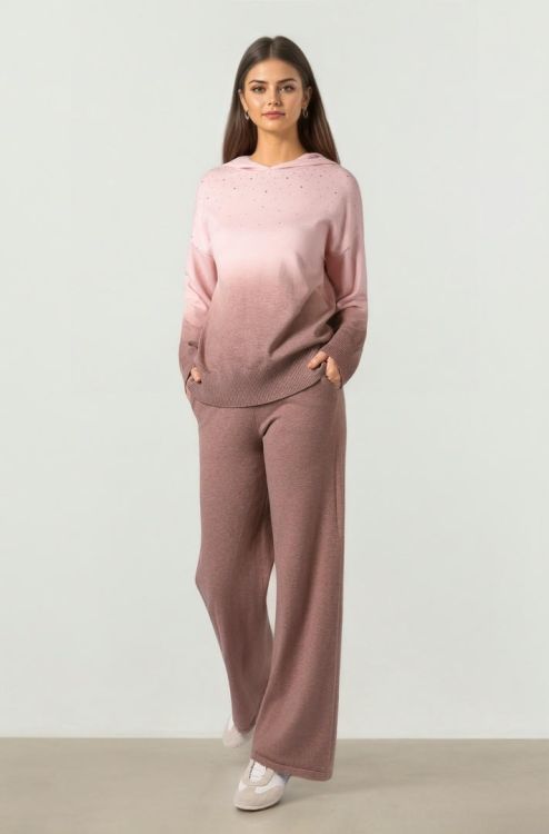 Brown Knit Wide Pants