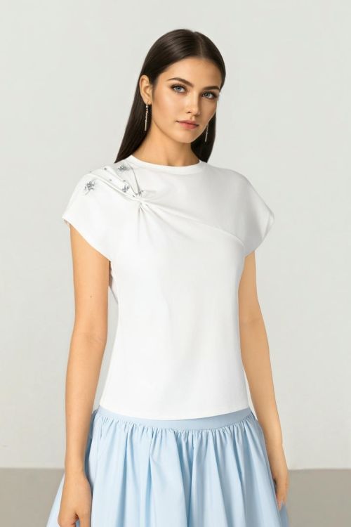Embellished Knot Tshirt