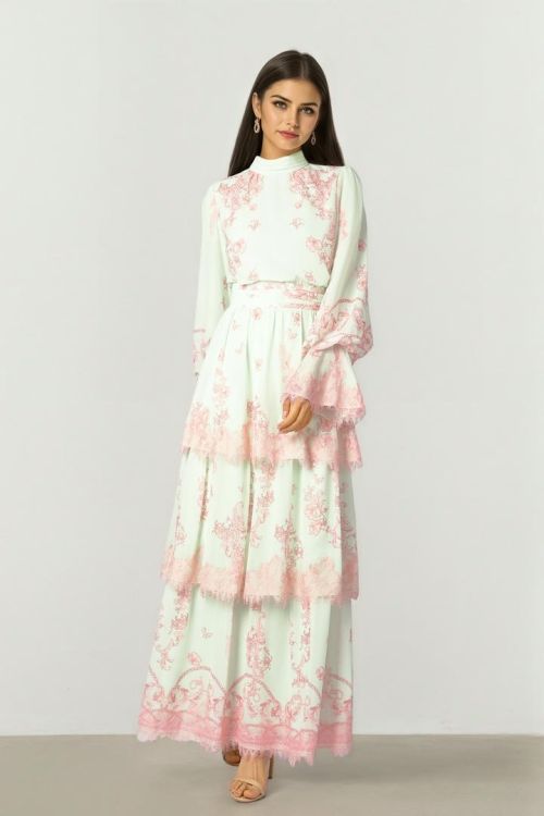 Ruffle Print Dress