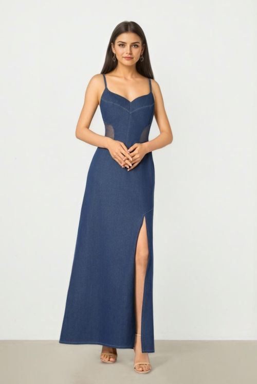 Cutout Denim Dress