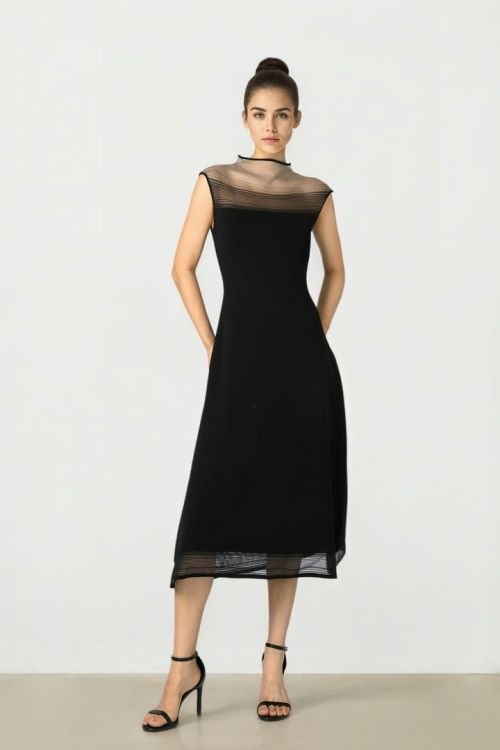 Black Knit Midi Dress