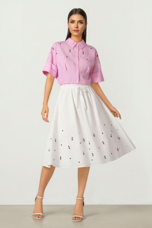 EMBELLISHED MIDI SKIRT