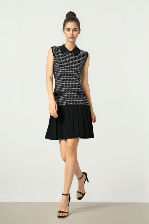 Black Knit Mini Dress