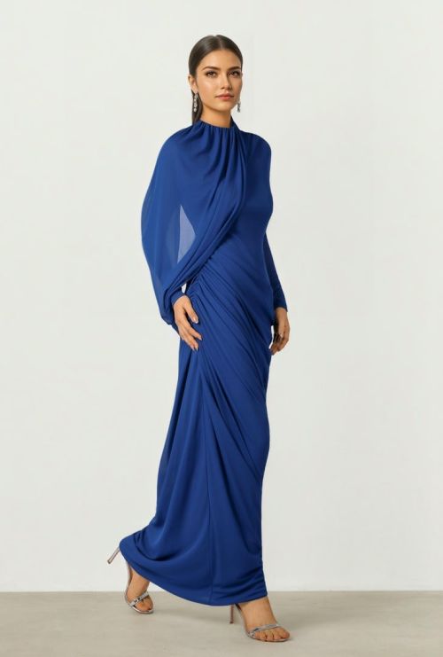 Draped Mesh Dress