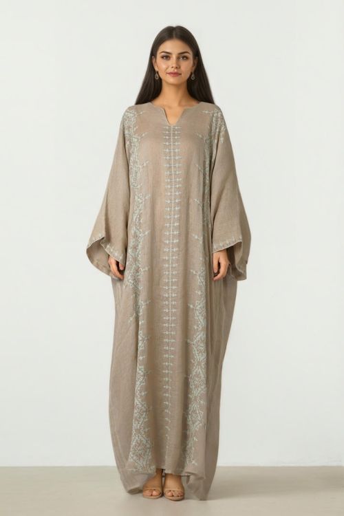 Embroidered Linen Kaftan