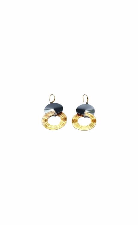 gold and silver tones earrings