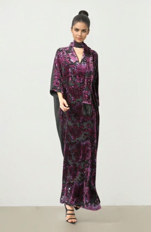 Printed Devore Kaftan