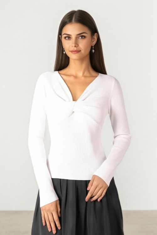 OFF WHITE TWIST DETAIL TOP