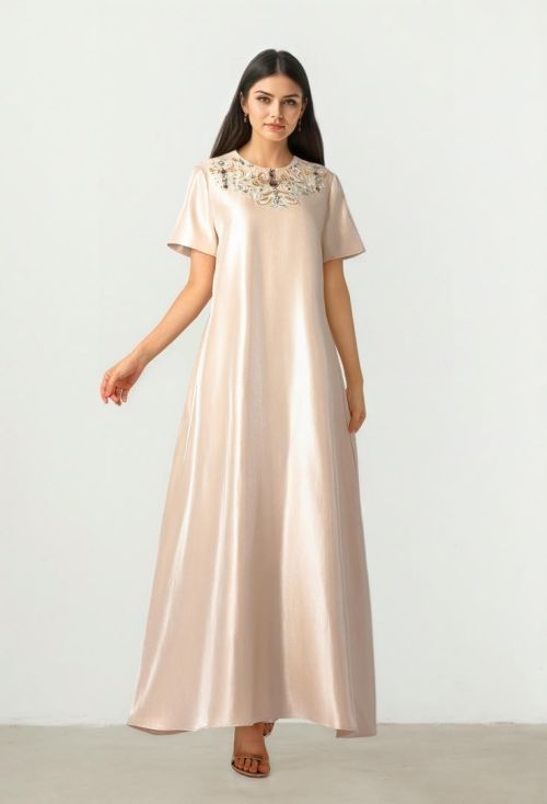 Embellished Taffeta Dress