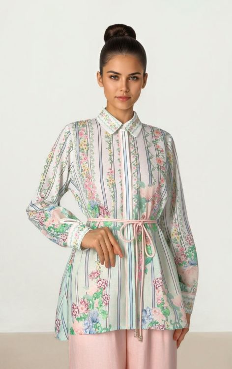 Asymmetric Printed Shirt