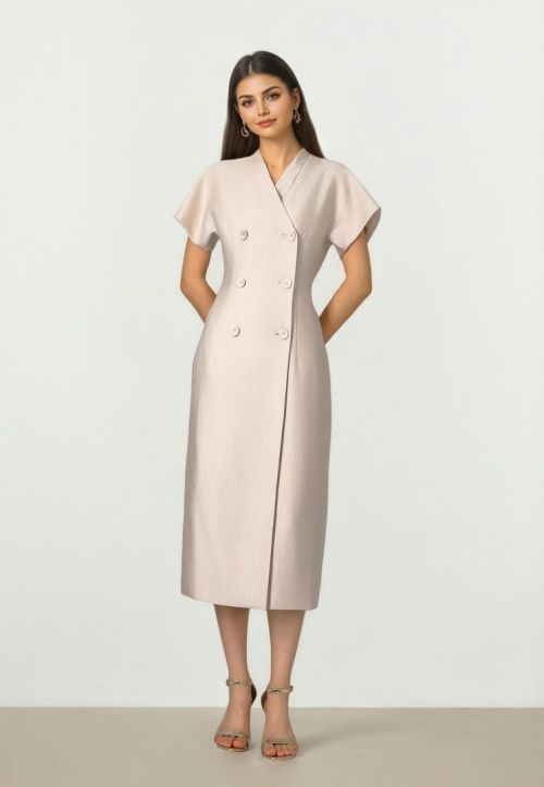 Tailored Crepe Pencil Dress