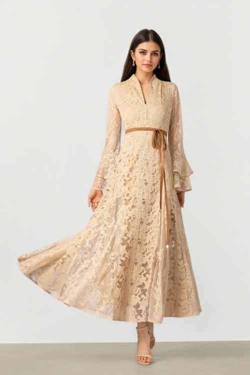 Sand Lace Dress