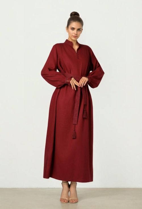 Embroidered Linen Dress