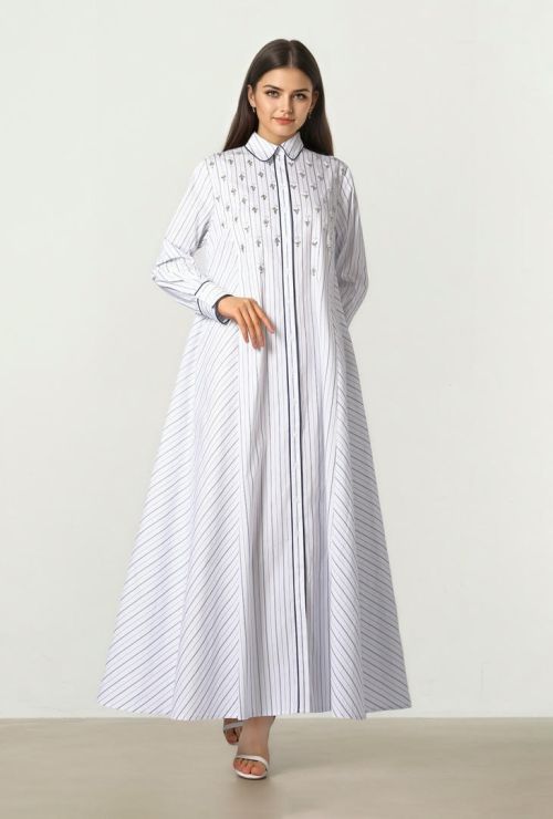 Striped Cotton Kaftan
