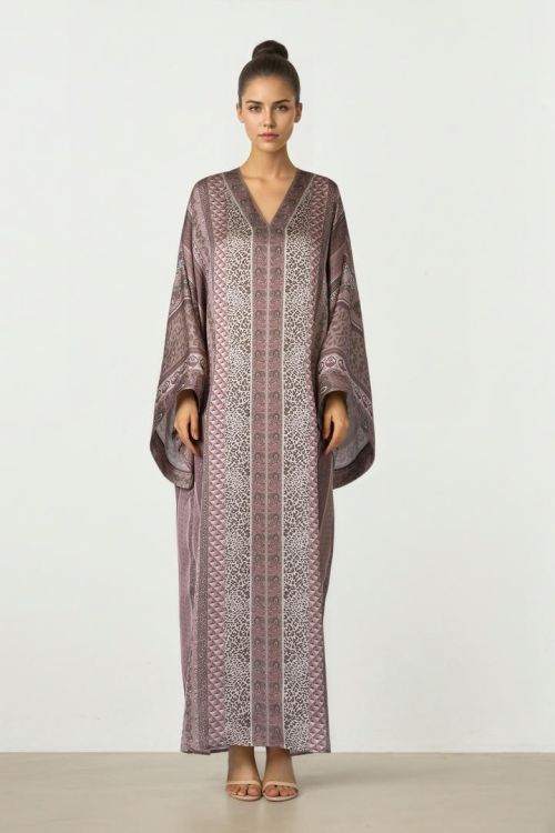 Purple Satin Kaftan