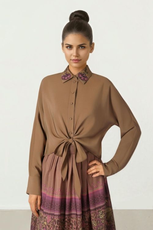 Knotted Organza Blouse
