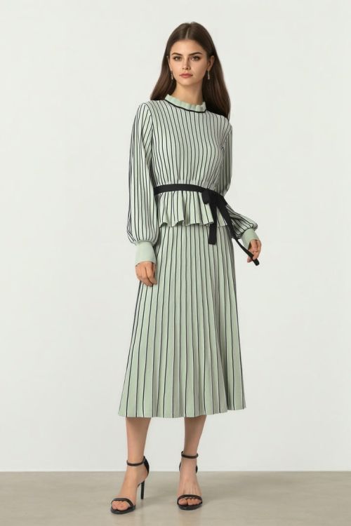 Striped A -Line Skirt