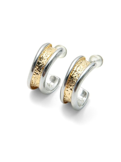 Two-Tone Engraved Earrings