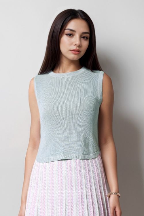 Rounded Hem Knitted Top