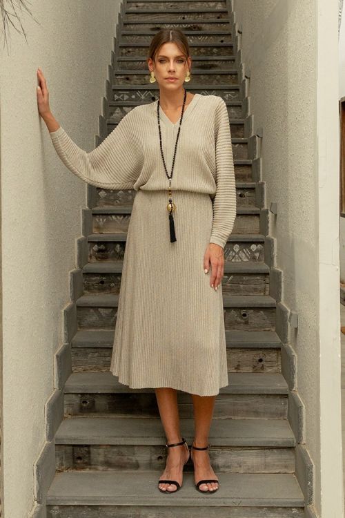 Shimmer V-Neck Dress
