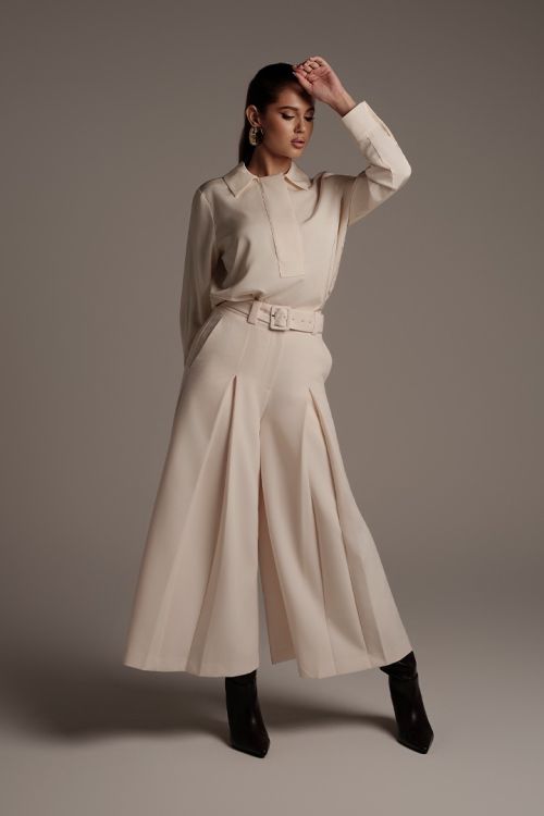 Crepe Button Blouse