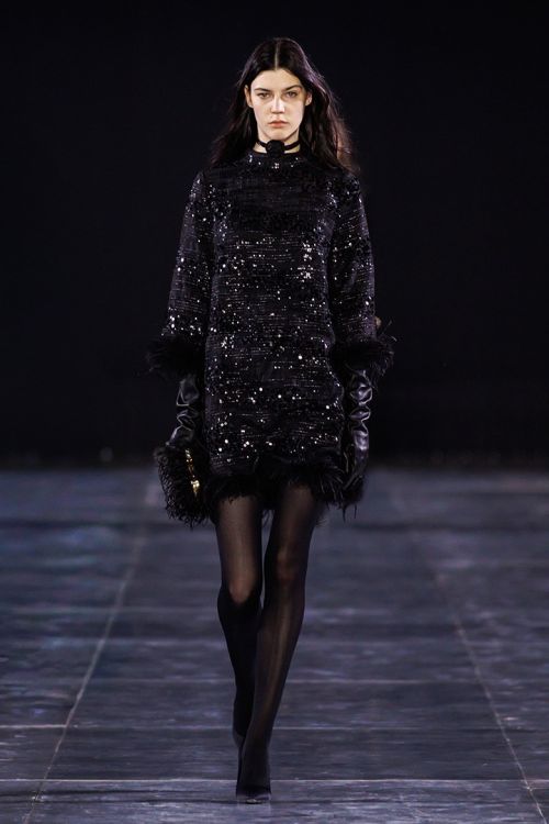 Sequin Feather Mini Dress