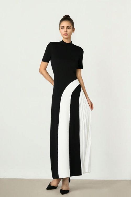 Black & White Knit Dress